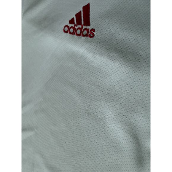 Wisconsin Badgers Polo Shirt Mens XL White Red Adidas Climalite Short Sleeve - Picture 8 of 11